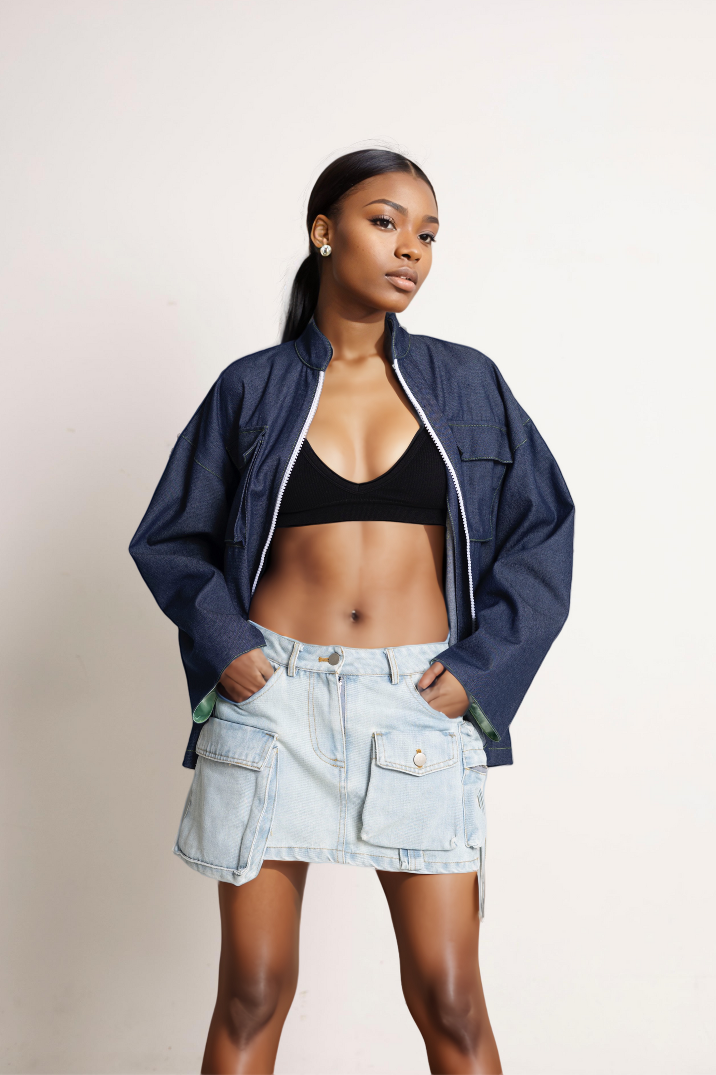 Unisex Pocketed Denim Jacket